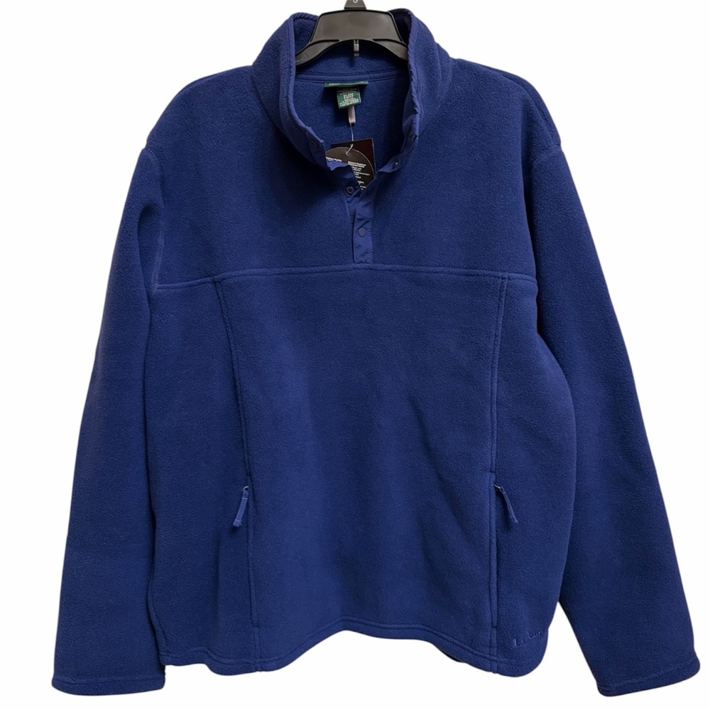L.L. Bean Men's Fleece Pullover Snap Button Polartec Classic 200 Blue Sz XL
